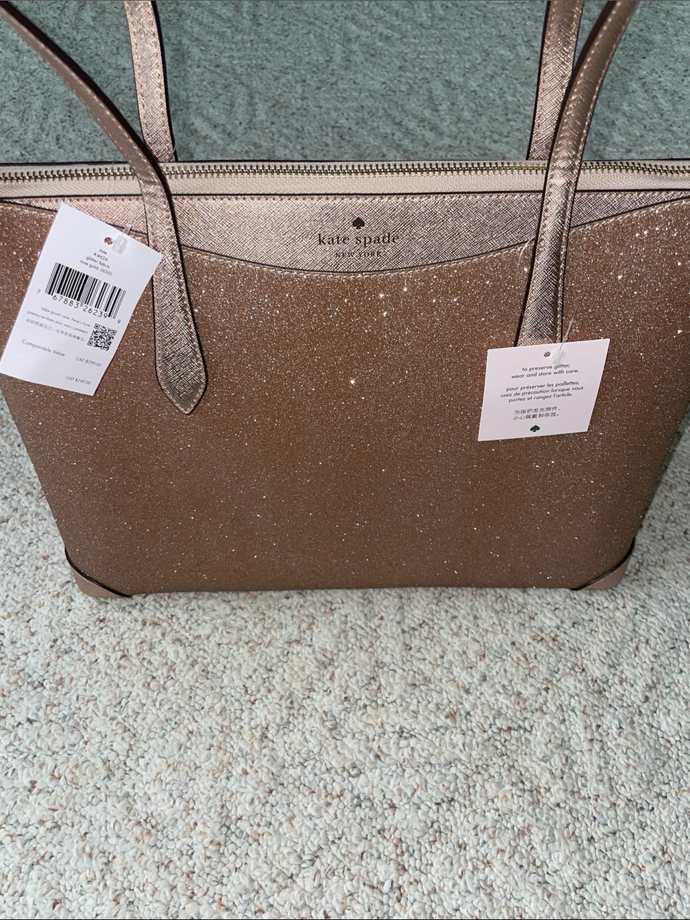 kate spade Glitter Tote in Rose Gold Sparkle - Picture 4 of 11